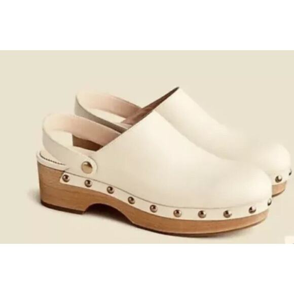 J.Crew $178 Convertible Leather Grace Clogs Luxury Camel Beige SZ 10.5 BA188 - Picture 1 of 7